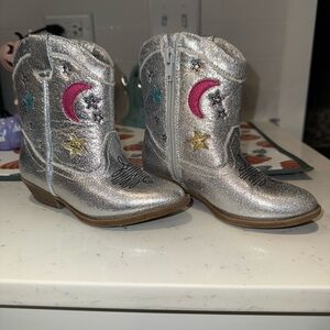 Tucker + Tate Silver Kids Boots with Pink and Gold Accents